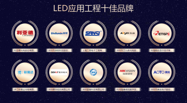 LED应用工程十佳品牌 LED应用工程十佳品牌
