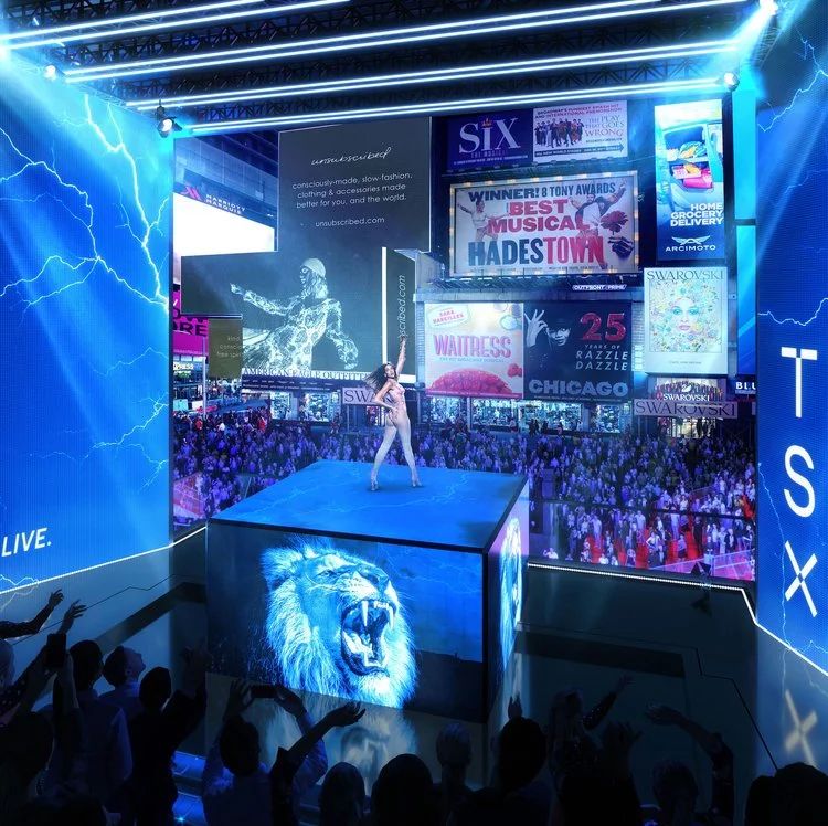 纽约TSX百老汇1800㎡巨幕,三思LED,硬核科技,打造沉浸式,娱乐新地标