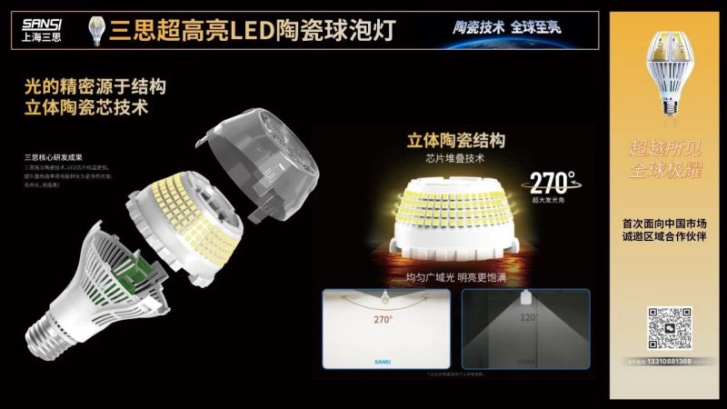 超越所见,三思,重磅发布,10000流明,A21,陶瓷球泡,高端光源,“陶瓷芯”,填补全球市场空白